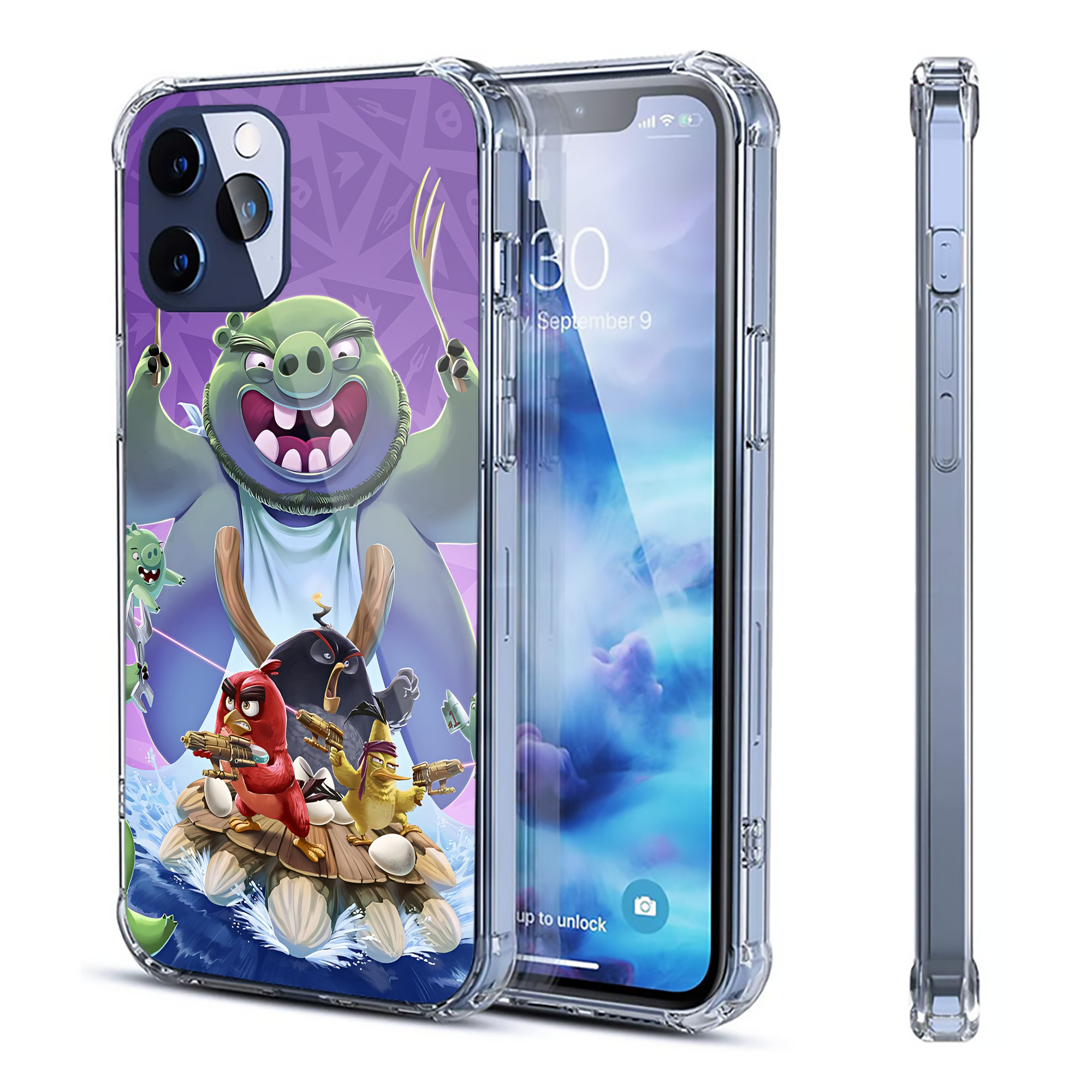 （画像用） Angry Birds アングリーバード 【iPhone 12シリーズ対応】透明スマホケース（クリアソフトケース）
